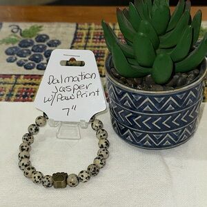Hand Crafted Dalmatian Jasper Stretch Bracelet
